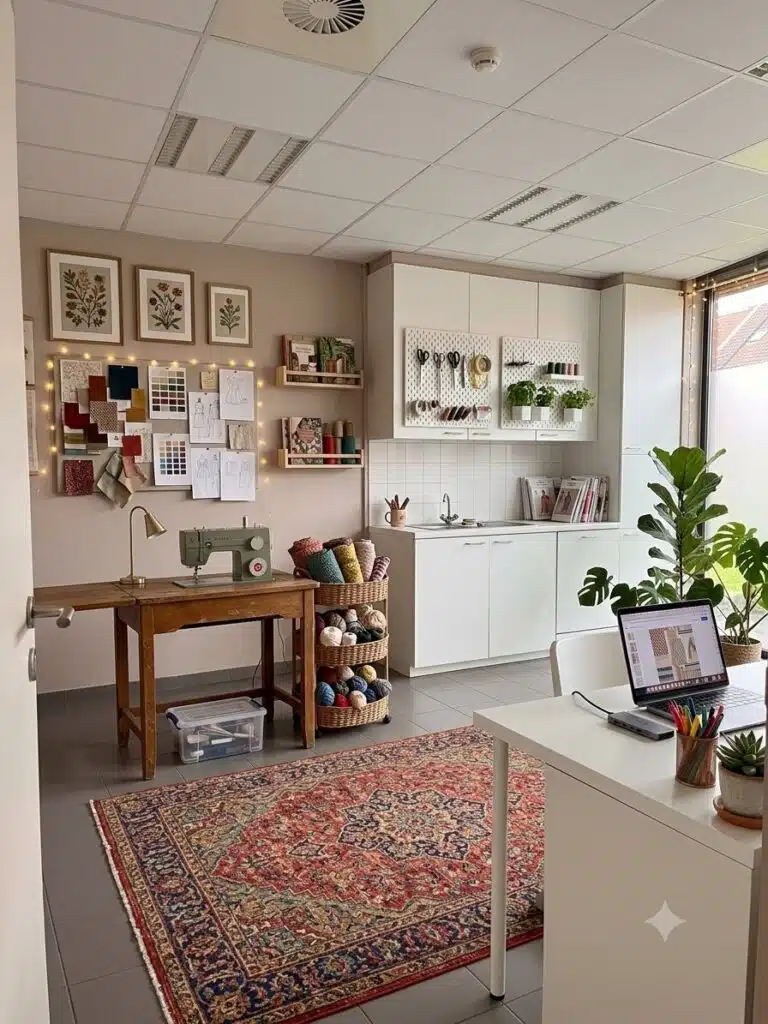 AI-beeld: de ruimte in Gentbrugge ingericht als creatief atelier