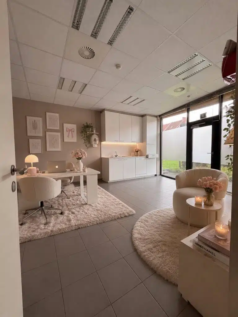 AI-beeld: de kantoorruimte in Gentbrugge als praktijkruimte of studio